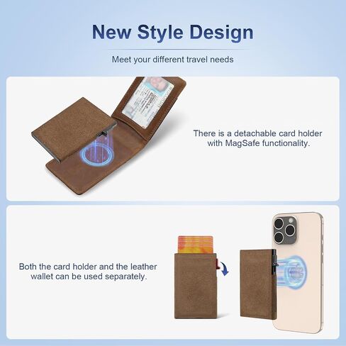 Magsafe Wallet with Pop-up Card Holder for Mens, Slim & Minimalist Airtag Wallet with RFID Blocking Card Holder, Men Wallet with Air Tag Holder, Money in Front Pocket, Carteras Para Hombres in Saudi Arabia
