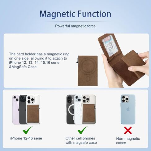 Magsafe Wallet with Pop-up Card Holder for Mens, Slim & Minimalist Airtag Wallet with RFID Blocking Card Holder, Men Wallet with Air Tag Holder, Money in Front Pocket, Carteras Para Hombres in Saudi Arabia