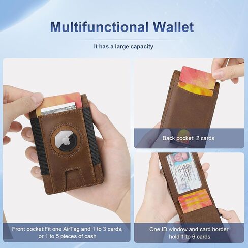 Magsafe Wallet with Pop-up Card Holder for Mens, Slim & Minimalist Airtag Wallet with RFID Blocking Card Holder, Men Wallet with Air Tag Holder, Money in Front Pocket, Carteras Para Hombres in Saudi Arabia