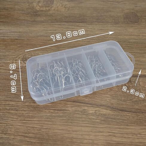 50Pcs Fishing Treble Hooks High Carbon Steel Fishing Hooks Classic Round Bend Triple Hooks Strong Sharp Treble Hooks in Saudi Arabia