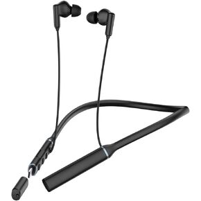 Hmusic Bluetooth Headphones Neckband, 2 USB Type-C Charging Ports, 35H Playtime Wireless Headphone, Noise Isolation in-Ear Wireless Earphones for Jobsite, Sports, Running, Gym (Black)