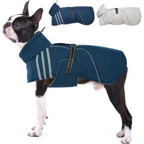 Warm Dog Coat, Reflective Adjustable Dog Jacket, Furry Turtleneck Winter Coat Thicken Dog Fleece Vest, Waterproof Windproof Dog Cold Weather Coats with Buckle for Puppy Small Medium Large Dogs