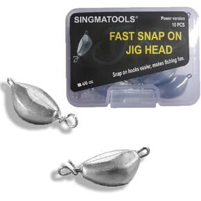 Fast Snap on Dropshot Weight Removable Sinkers Jigheads for Weedless Ned Rig Jig Heads Texas Rig Weighted Swimbait w/o Hooks Offset Worm Hooks for Bass Fishing 1/2 1/4 3/4 1/8 3/8 3/16 OZ