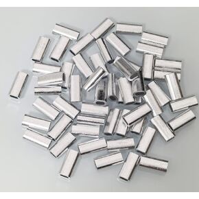 50-100pcs Oval Single Aluminum Crimp Sleeves Fishing Line Connectors Single Barrel Crimp Sleeve Kit
