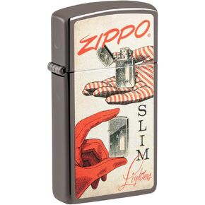 Zippo Vintage Design Slim Black Ice Pocket Lighter