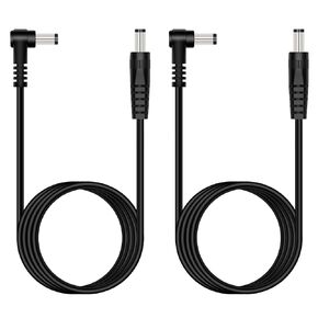 Fancasee (2 Pack 6 ft 5.5mm x 2.5mm Male to Male 90 Degree Right Angle DC Power Adapter Cable Cord for IP Camera CCTV Surveillance Security Camera LED Strip DVR Router Invoice Printer
