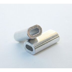 Mini Aluminum Oval Crimp Sleeves 1.5mm x 10mm - 100 Pieces