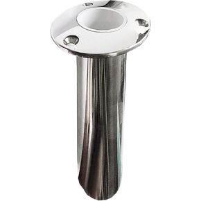 MARINE CITY Heavy Duty 316 Grade Stainless Steel Deluxe Rod Holder with Drain Flush Mount Fishing Rod Pole Holders 90 Degree for Marines – Boats – Ships – Yachts (Pack of 1)
