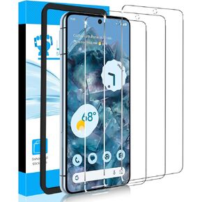 عبوة من 3 قطع من LYWHL لواقي شاشة Google Pixel 8 Pro، طبقة من الزجاج المقسى مع ملحقات إطار سهلة التركيب، حافظة هاتف خالية من الفقاعات تعمل باللمس وبصمة الإصبع بالموجات فوق الصوتية، متينة in Kuwait