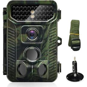 Trail Camera, 1080P 20MP Gaming Camera, Night Vision Motion Activated Waterproof 120° Wide Angle, 0.2s Trigger Hunting Trail Cam, Non-Luminous Infrared LED for Wildlife Monitoring