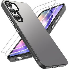 Dssairo for Samsung Galaxy a54 5g Phone case,with 2 Pack Tempered Glass Screen Protector，18FT Drop Resistant Matte Back Cover Shockproof Slim Fit Protection for Galaxy a54 (Pink)