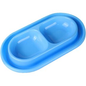 Cat Food and Water Bowl Set Cats Feeding Bowls Outside Easy to Clean Double Pet Food Bowl Dog Bowl Set for Small Medium Size Dogs Kitten Cats, Small Gray, as described
