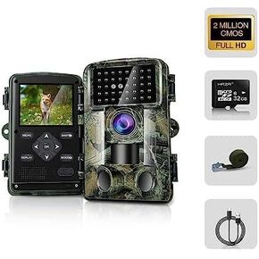 Trail Camera 58MP 2" Huge Screen HD Game/Hunting Camera with Night Vision Motion Activated with 32G SD Card IP66 Waterproof Outdoor Hunting Camera Wildlife Camera Field Night Cam for Backyard