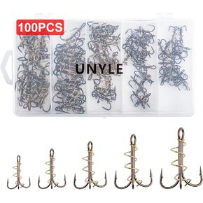 60-120 قطعة/صندوق خطافات صيد السمك الثلاثية خطافات سمك السلور العجينة طعم لكمة خطافات ثلاثية مع خطافات صيد شائكة قوية حادة زنبركية خطاف سمك من الفولاذ عالي الكربون لسمك السلور وسمك السلمون المرقط للمياه العذبة والمياه المالحة in Kuwait