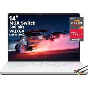 Asus - كمبيوتر محمول للألعاب ROG Zephyrus 14 WQXGA 120 هرتز - AMD Ryzen 9 6900HS - AMD Radeon RX 6700S-Window 11 Home، مع كابل HDMI (ذاكرة الوصول العشوائي 16 جيجابايت | 1 تيرابايت SSD)