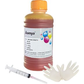 Aomya Ink Refill Kit 250ml Black Universal Dye Bulk Ink for Canon HP Epsn Brother Inkjet Printers Refillable Cartridge CISS CIS System (9 oz) with Syringe&Glove…