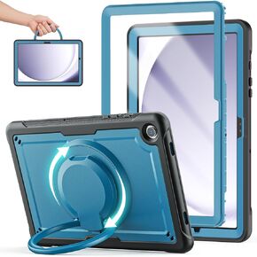 Case for Samsung Galaxy Tab A9 Plus/A9+ 11 Inch 2023,Lightweight Shockproof Drop-Proof Case with Screen Protector,360° Rotating Handle Stand,Adjustable Shoulder Strap&Pencil Holder(Purple)