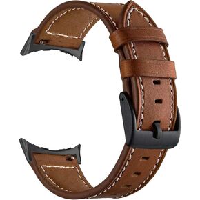 for Pixel Watch 3 Band,Leather Strap with Black Metal Buckle Women Men Replacement Accessory Compatible for Google Pixel Watch 3 45mm Band
