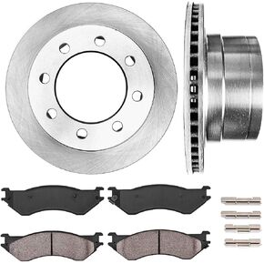 Callahan Rear Brake Kit for 2003-2008 Dodge Ram 2500 3500 8 Lugs Drilled & Slotted Disc Brake Rotors Ceramic Brakes Pads 2004 2005 2006 2007 Replacement
