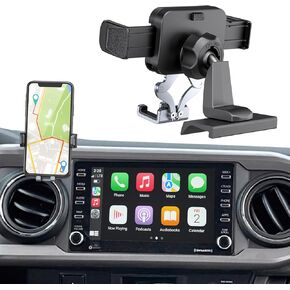 Upgraded Car Phone Holder for Toyota Tacoma 2016 2017 2018 2019 2020 2021 2022 2023, 3rd Gen Tacoma Dashboard Clip Cell Phone Cradles Adjustable Phone Stand Phone Mount Fit for Most Smartphone