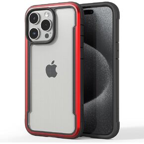 RAPTIC Shield for iPhone 15 Case, Shockproof Protective Clear Case, Military Grade 10ft Drop Tested, Durable Aluminum Frame, Anti-Yellowing Technology Case, 6.1 inch, Iridescent