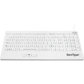 "Rugged-Point Industrial-Grade Heavy-Duty Full-Size Washable Keyboard with Track-Pointer and ON/Off Switch (USB) (White) | KBSTRC105SPi-W