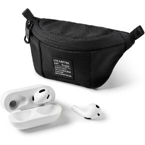 Ringke Mini Pouch Sling Bag, Mini Bag for Universal Wireless Ear Buds, Durable Waterproof Keychain Accessories Small Pouch Bags Compatible with AirPods Pro 2nd Generation Case - Black