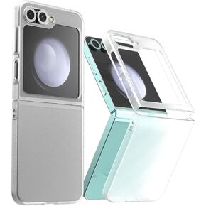 araree Nukin Samsung Galaxy Z Flip 3 5g Case, Translucent Thin Cover Slim Sturdy Scratchproof Hard PC Phone Case Minimalist Solid Sleek Designed for Galaxy Z Flip 3 5g(2021) - Clear