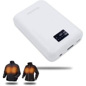12V Battery and Charger for Heated Jacket Outdoor Electric Heating Coat, iPhone, iPad, Samsung Galaxy, Android