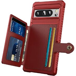 WEFOR Case for Google Pixel 8 Pro - Wallet Case with PU Leather Card Pockets Back Flip Cover for Google Pixel 8 Pro 2023 (Rose Gold)