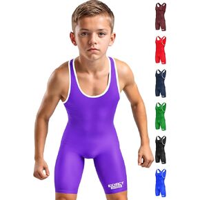 Exxact Sports Youth Wrestling Singlet For Boys, Premium Powerlifting Singlet, Kids Wrestling Singlets For Training