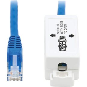 Tripp Lite Cat6a Junction Box Cable Assembly, Shielded Ethernet Extension Network Cable, Surface Mount, PoE+, RJ45/110 Punchdown, 18 in, Blue (N237A-P18N-WHSH)