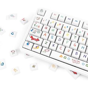133 Keys Pink Cat Keycaps Kawaii Keycaps Sets, PBT XDA Profile Keycaps, Dye-Sublimation Keycaps 65 Percent Keycaps, Cute Keycaps Cherry MX Switch Keycaps for Mechanical Gaming Keyboard