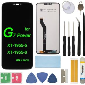 Screen Replacement for Motorola G7 Power XT1955-1 XT1955-2 XT1955-4 XT1955-5 XT1955-6 T1955-7 XT1955DL Moto Assembly LCD Display Touch Screen Digitizer with Tools