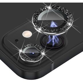 2X2 Pack Bling Camera Lens Protector Compatible for iPhone 16 Plus /16,Camera Cover Ring Tempered Glass Screen,Anti-Scratch,Case Friendly,Ultra Clear-Silver Diamond