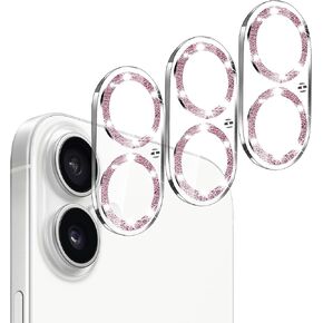 Camera Lens Protector for iPhone 16 and 16 Plus 3 Pack, Tempered Glass, Ultra HD, 9H Hardness, Anti-Scratch, Case Friendly, Easy to Install [No Affect on Night Shots]