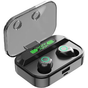 Wireless Earbuds with LED Digital Display, Dual Mic, Wireless Charging Case