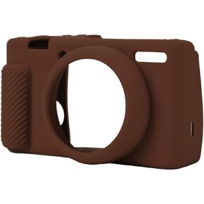 Easy Hood Camera Case for Sony ZV-1 Camera with Removable Lens Cover, Silicone Soft Case for ZV1 Camera (Coffee)