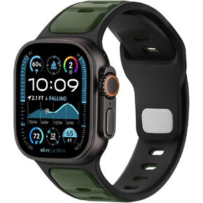 Anlinser Bands Compatible with Apple Watch Band/Apple Watch Ultra 2 Band for Men Women 49mm 46mm 45mm 44mm 42mm, Soft Sport Loop Waterproof Strap for iWatch Ultra Series 10/9/8/7-1 SE, Army Green