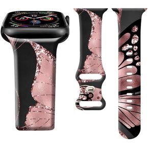 Band Compatible with iWatch Band 38mm 40mm 41mm 42mm 44mm 45mm 49mm for Women, Silicone Wristbands Replacement Strap for iWatch Ultra 2/Ultra/SE 2/ SE/Series 9/8/7/6/5/4/3/2/1