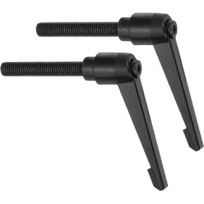 uxcell 2Pcs M10 x 80mm Adjustable Knobs Handle Male Thread Push Button Ratchet Quick Release Locking Rotating Bolt for Lathe Machinery, Black