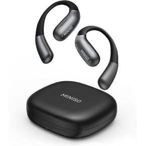 MINISO X28 Open Ear Headphones Wireless Earbuds Bluetooth 5.4 Air Conduction Sport Headsets with Earhooks, Sweat Resistant 80Hrs Playtime Earphones for Sport, Running -Green