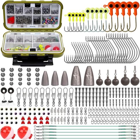 GOTOUR Fishing Lures Accessories Kit with Tackle Box, Fishing Hooks Minnow Crankbait Frog Popper Lure Worm Fishing Spoon Spinner Bait for Bass Crappie, Fishing Gear Freshwater Equipment Gifts for Men in Saudi Arabia
