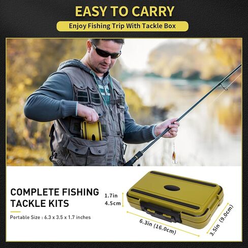 GOTOUR Fishing Lures Accessories Kit with Tackle Box, Fishing Hooks Minnow Crankbait Frog Popper Lure Worm Fishing Spoon Spinner Bait for Bass Crappie, Fishing Gear Freshwater Equipment Gifts for Men in Saudi Arabia
