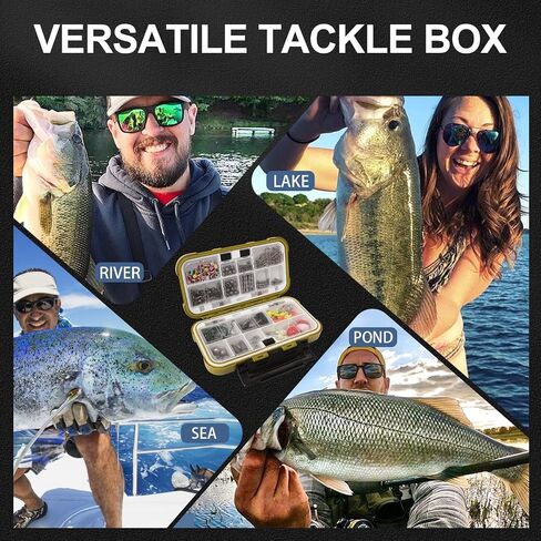 GOTOUR Fishing Lures Accessories Kit with Tackle Box, Fishing Hooks Minnow Crankbait Frog Popper Lure Worm Fishing Spoon Spinner Bait for Bass Crappie, Fishing Gear Freshwater Equipment Gifts for Men in Saudi Arabia