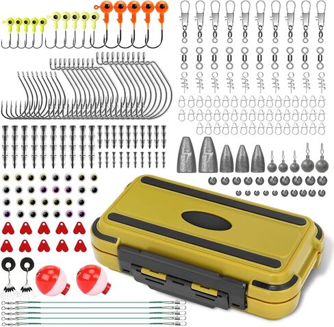 GOTOUR Fishing Lures Accessories Kit with Tackle Box, Fishing Hooks Minnow Crankbait Frog Popper Lure Worm Fishing Spoon Spinner Bait for Bass Crappie, Fishing Gear Freshwater Equipment Gifts for Men in Saudi Arabia