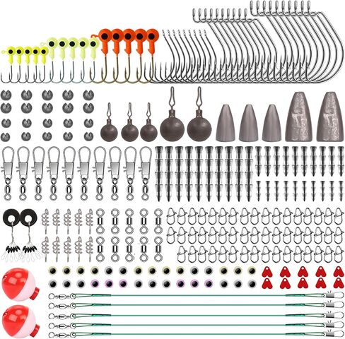 GOTOUR Fishing Lures Accessories Kit with Tackle Box, Fishing Hooks Minnow Crankbait Frog Popper Lure Worm Fishing Spoon Spinner Bait for Bass Crappie, Fishing Gear Freshwater Equipment Gifts for Men in Saudi Arabia