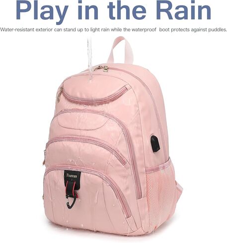 حقيبة ظهر للكمبيوتر المحمول من Boavan للرجال، حقيبة كمبيوتر محمول مقاس 15.6 بوصة مع منفذ USB، حقيبة ظهر مضادة للماء للسفر والعمل، مضادة للسرقة للمعلم والممرضة والطبيب وحقائب كتب كاجوال وحقيبة ظهر للعمل والمكتب، باللون الأسود in Kuwait