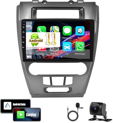 لسيارة Ford fusion 2010 2011 2012 مع راديو Apple Carplay اللاسلكي Android Auto Android 11 راديو ستيريو للسيارة 10.1 بوصة شاشة تعمل باللمس راديو سيارة بلوتوث مع نظام ملاحة GPS HiFi WiFi FM/RDS AHD كاميرا احتياطية 1+32 جيجابايت in Saudi Arabia