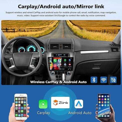 لسيارة Ford fusion 2010 2011 2012 مع راديو Apple Carplay اللاسلكي Android Auto Android 11 راديو ستيريو للسيارة 10.1 بوصة شاشة تعمل باللمس راديو سيارة بلوتوث مع نظام ملاحة GPS HiFi WiFi FM/RDS AHD كاميرا احتياطية 1+32 جيجابايت in Saudi Arabia